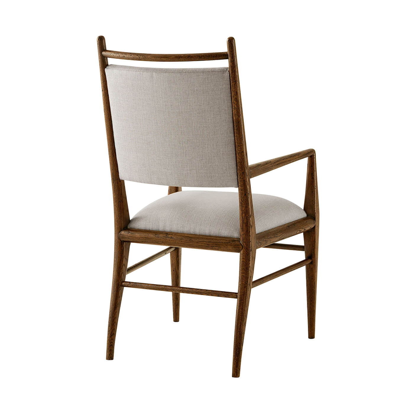 Oak dining armchair, back view.