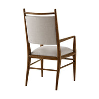 Oak dining armchair, back view.