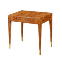 Mid-century olive ash burl side table isolated