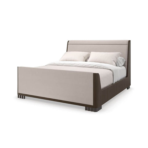 Mid Century Queen Sleigh Bed