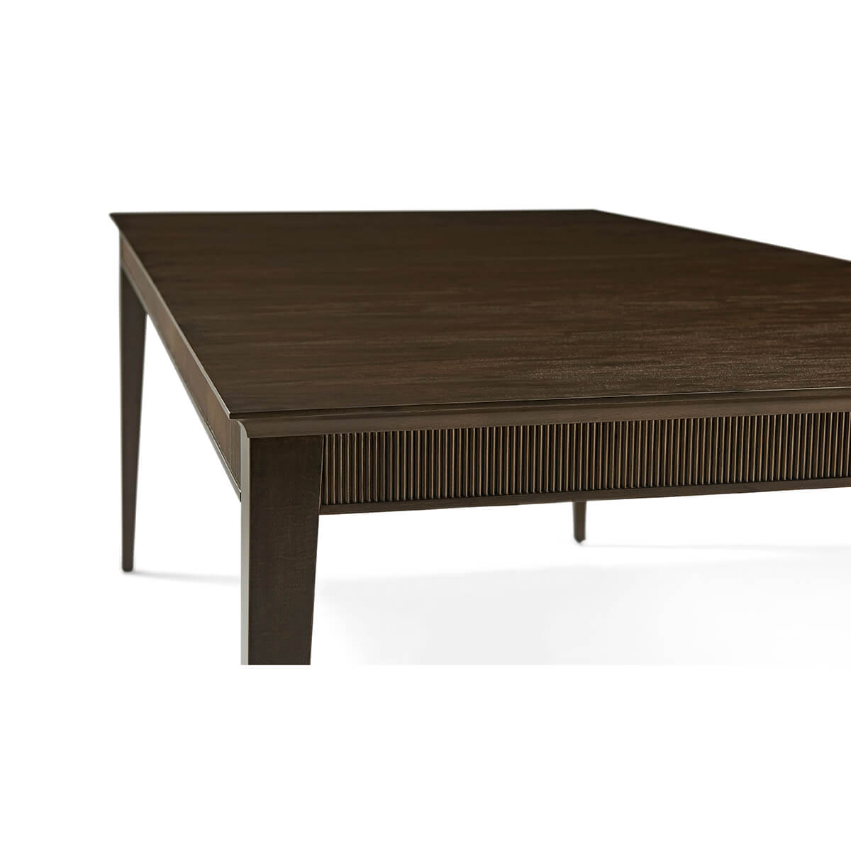 Close-up of mid-century dining table, tabletop texture.