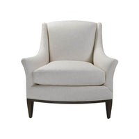 Beige fabric armchair front view modern design.