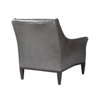 Gray leather armchair rear view contemporary style.