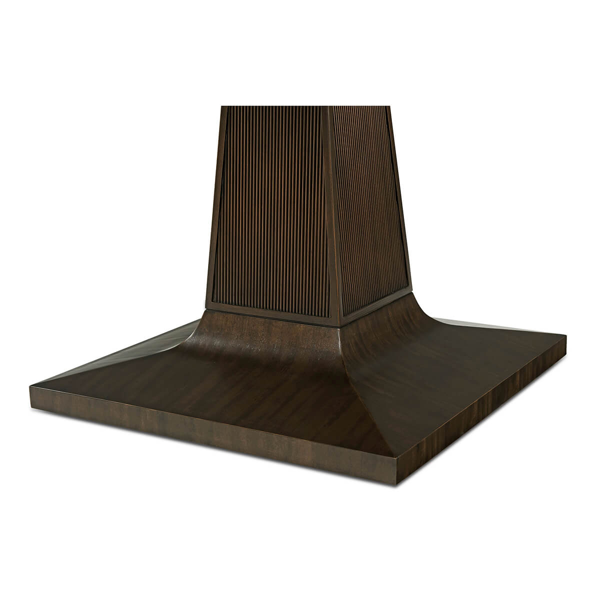 Dining table pedestal base, detailed view.