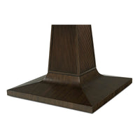 Dining table pedestal base, detailed view.
