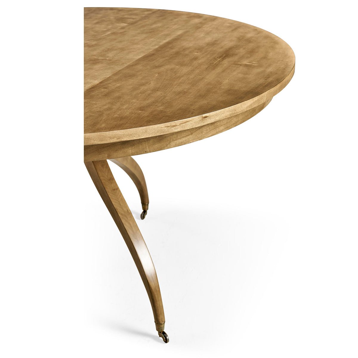 Edge of table with leg, highlighting wood grain.