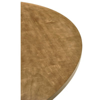 Close-up of table surface texture, round wood finish.
