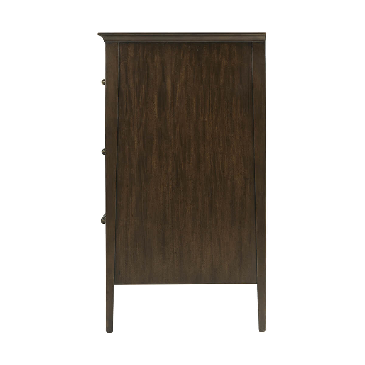 Side view of mid-century dresser profile.