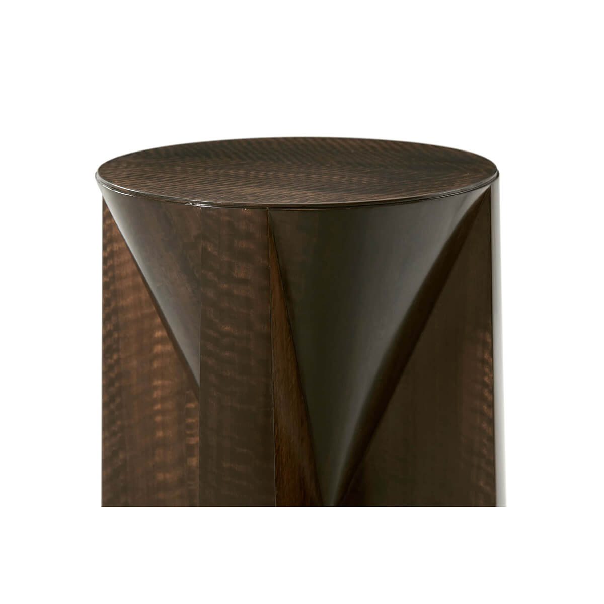 Close-up of mid century accent table surface.