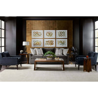 Mid century accent table in elegant living room.