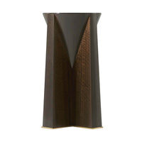 Mid century style accent table front view.