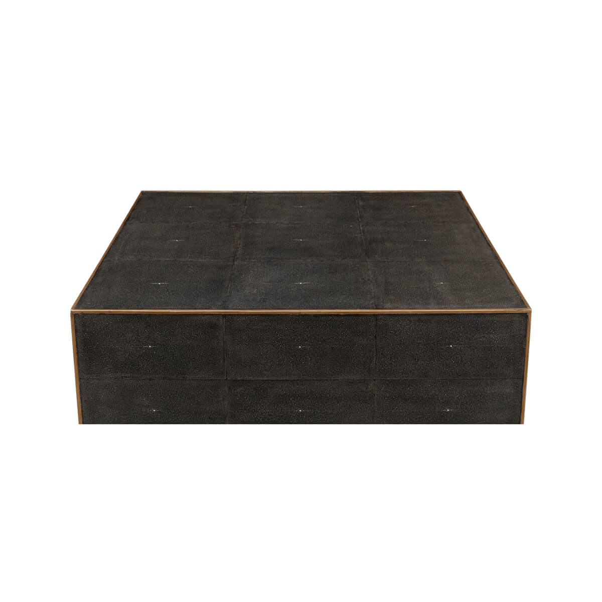 Top view of mid-century style leather cocktail table.