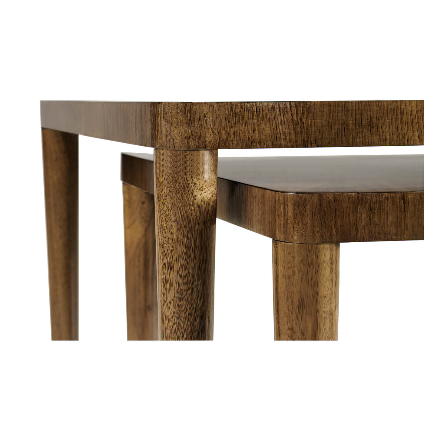 Close-up of nested tables, overlapping design.