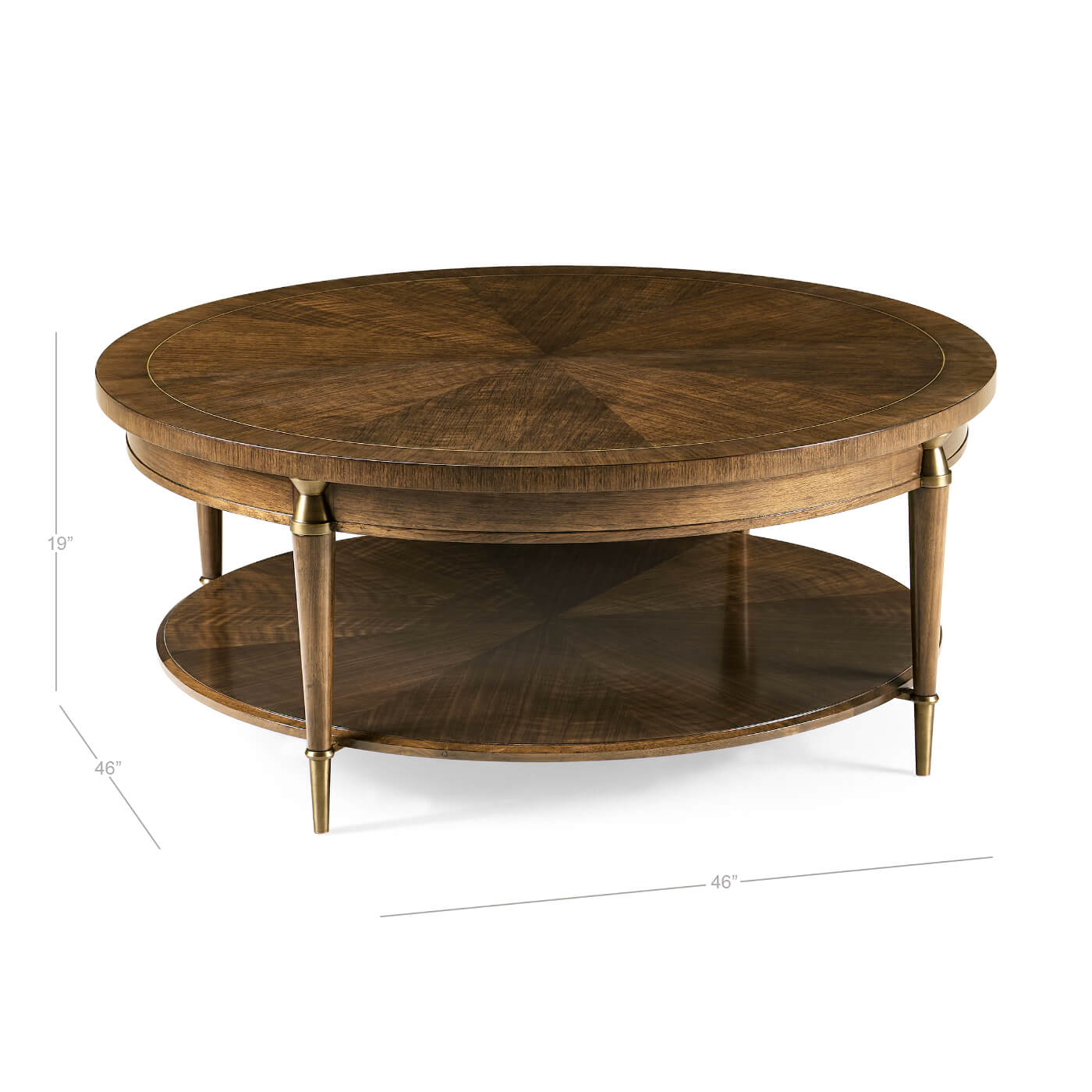 Dimensions of mid-century style round coffee table.