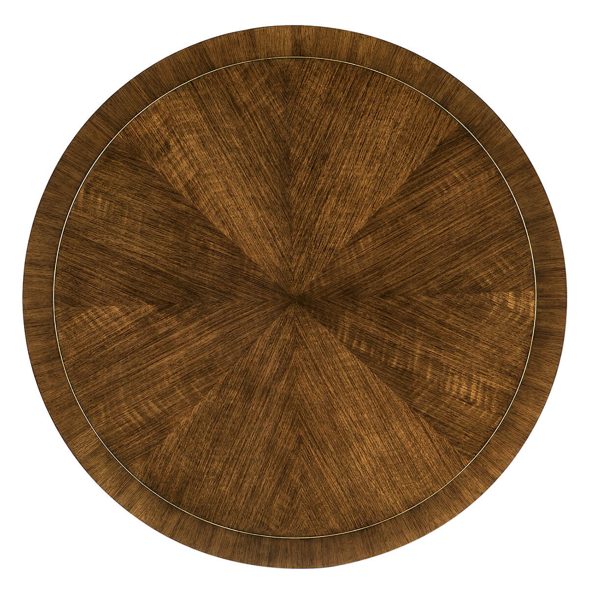 Top view of the round table's wood grain.