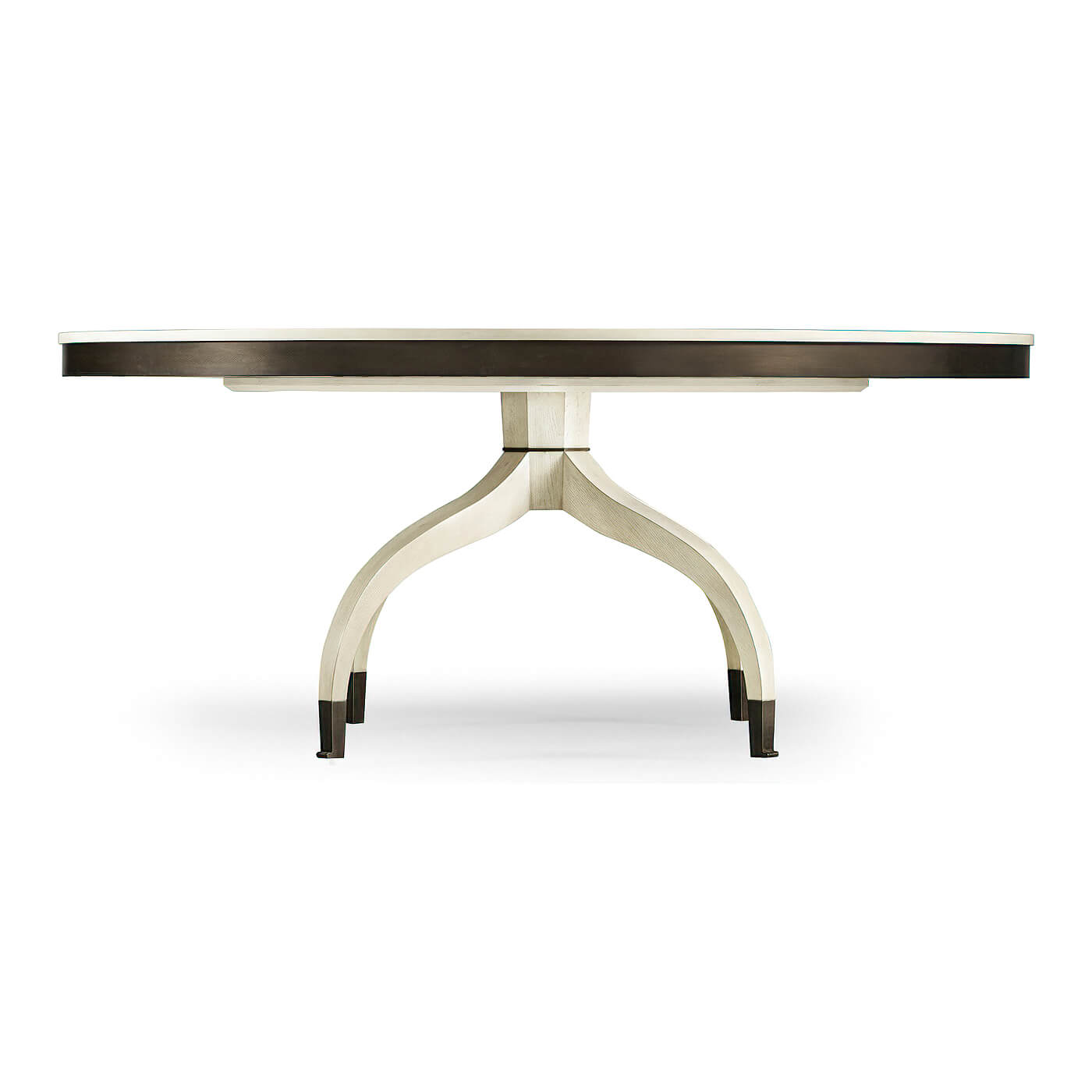 Mid-century dining table, side view.