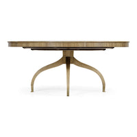 Mid century dining table, side profile, wooden finish.