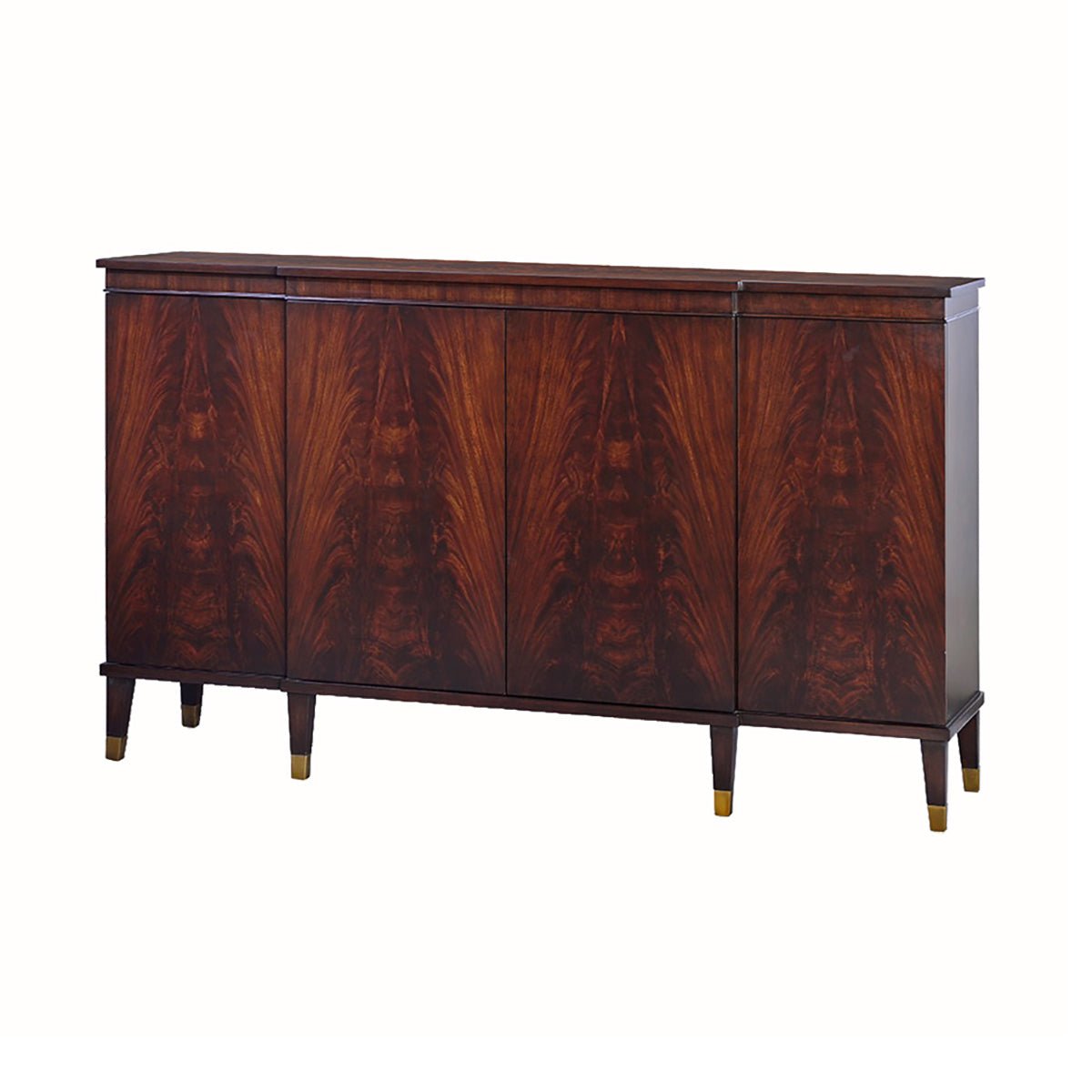Mid-century style sideboard, front view, elegant wood finish.