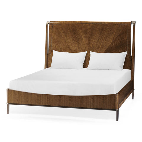Mid Century Style Walnut Frame Bed - King