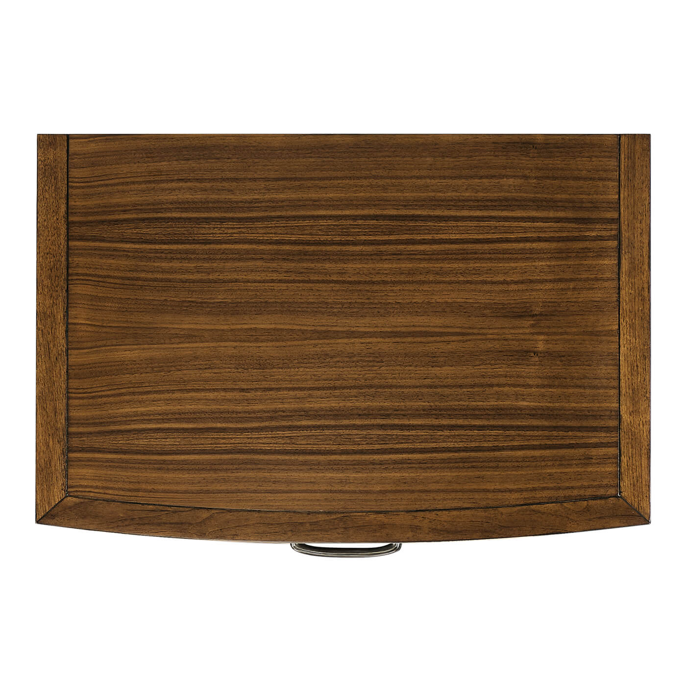 Top view of walnut nightstand, wood grain detail.