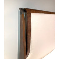 Headboard upper detail, walnut curve design.