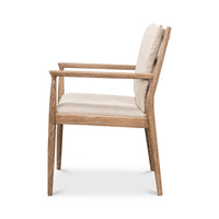 Mid-century whitewash armchair, side profile.