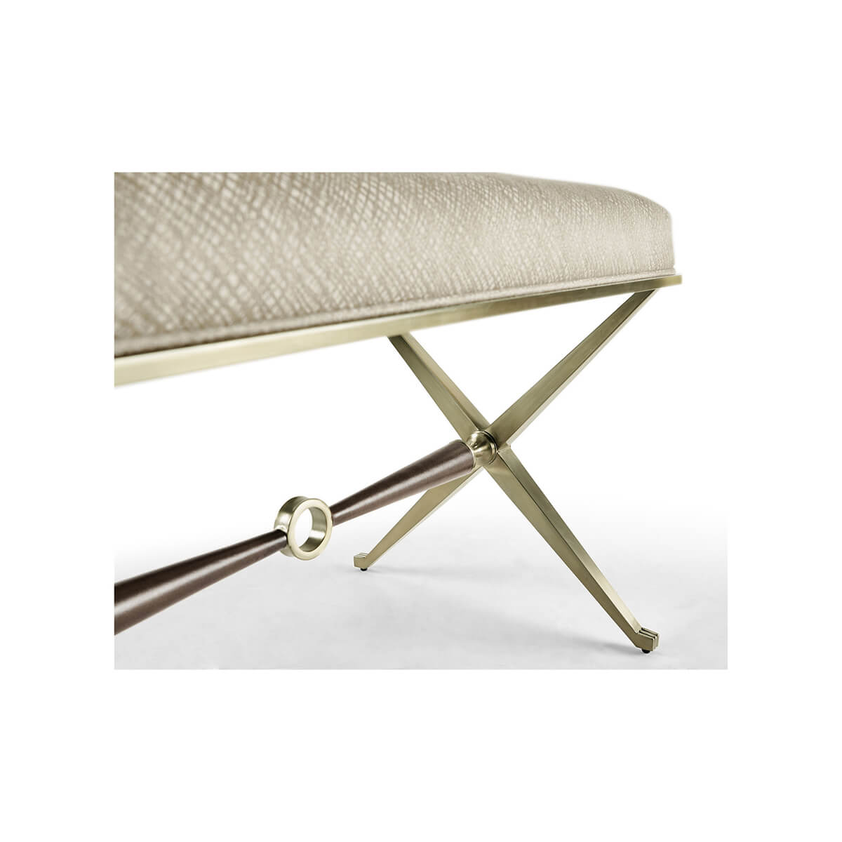 Side view of mid-century X stool structure.