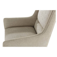 Top view of midcentury dining chair seat and armrests.
