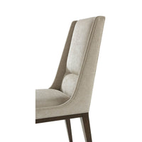 Close-up of midcentury dining chair upper back detail.