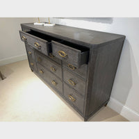 Midnight Modern Dresser drawers open showing storage capacity.