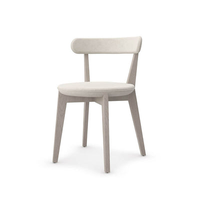 Minimal oak dining chair, angled front view.