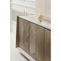 Close-up of modern ash buffet texture and details.
