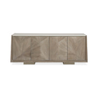 Front view of modern ash buffet with unique pattern.