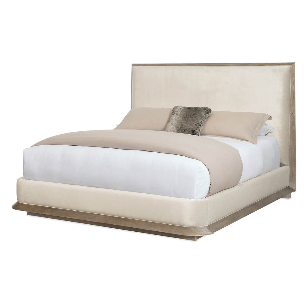 Modern Ash Frame Platform King Bed angled view.
