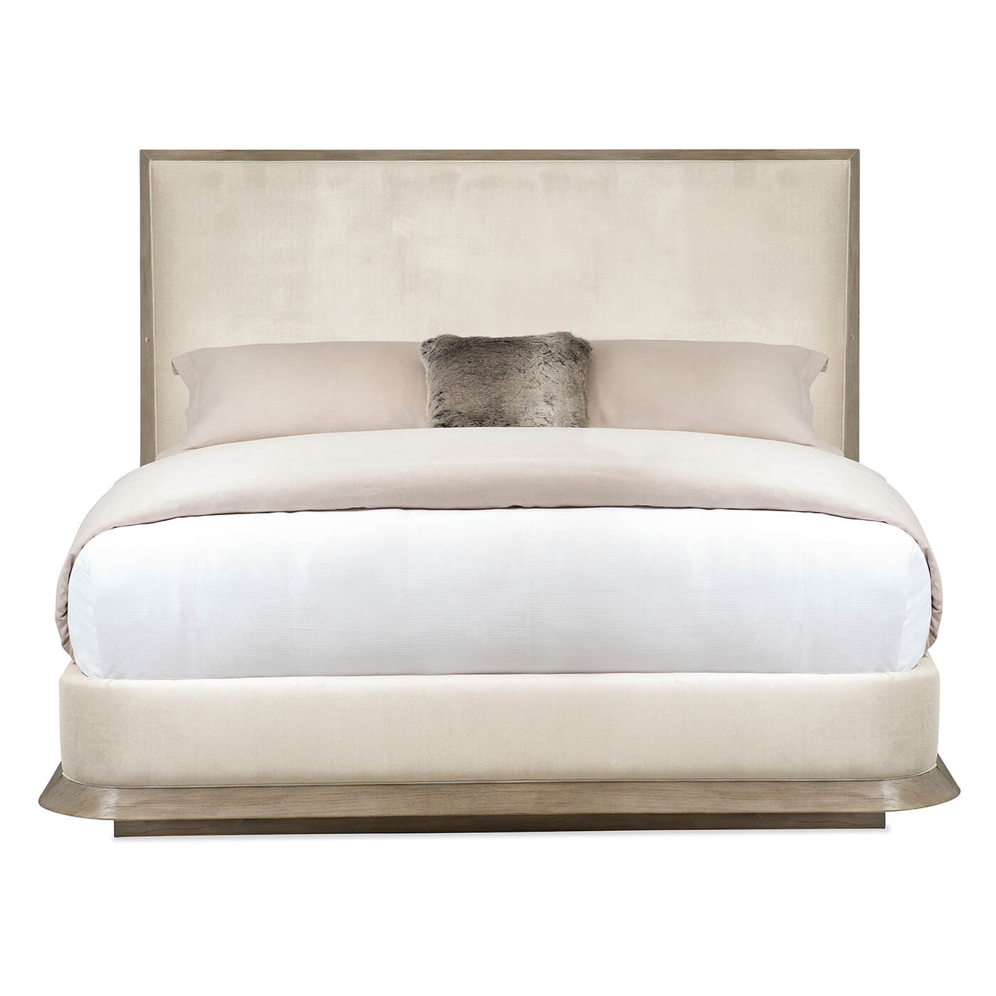 Modern Ash Frame Platform King Bed front view.