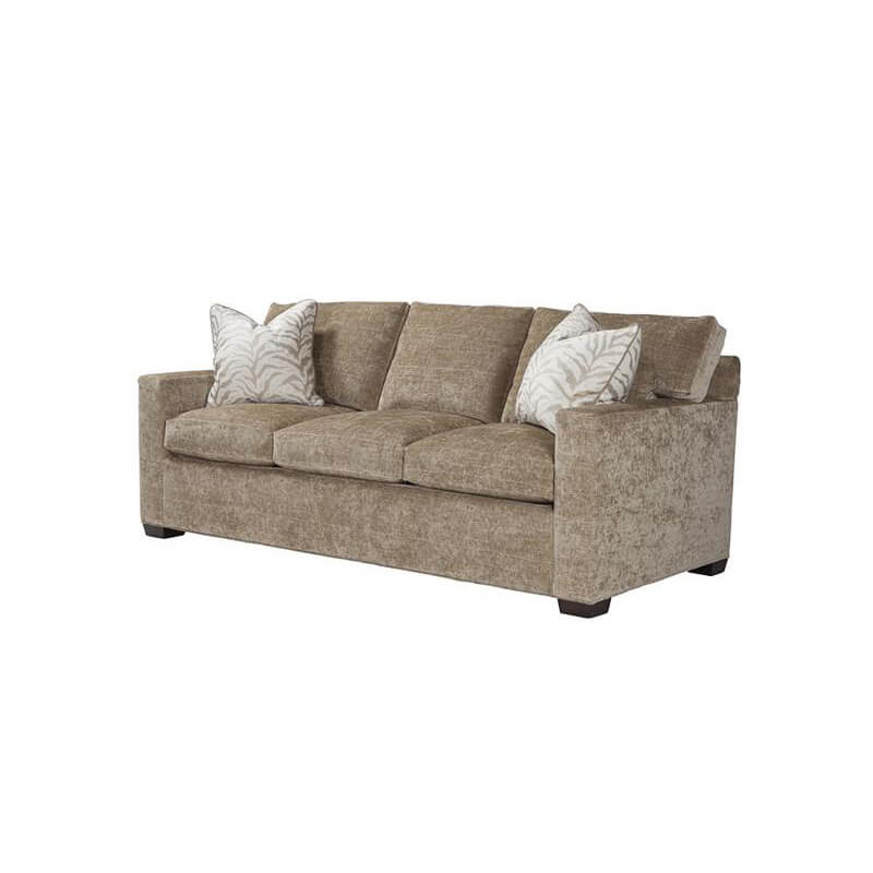 Brown modern Bella sleeper sofa front angle view.