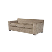 Brown modern Bella sleeper sofa without cushions.