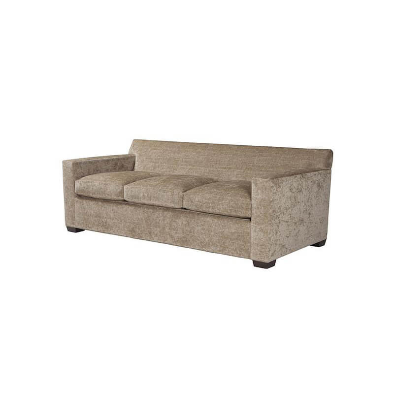 Brown modern Bella sleeper sofa without cushions.
