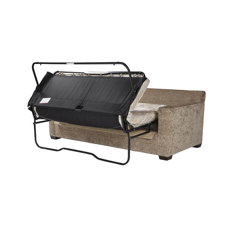 Bella sleeper sofa with bed frame lifted up.