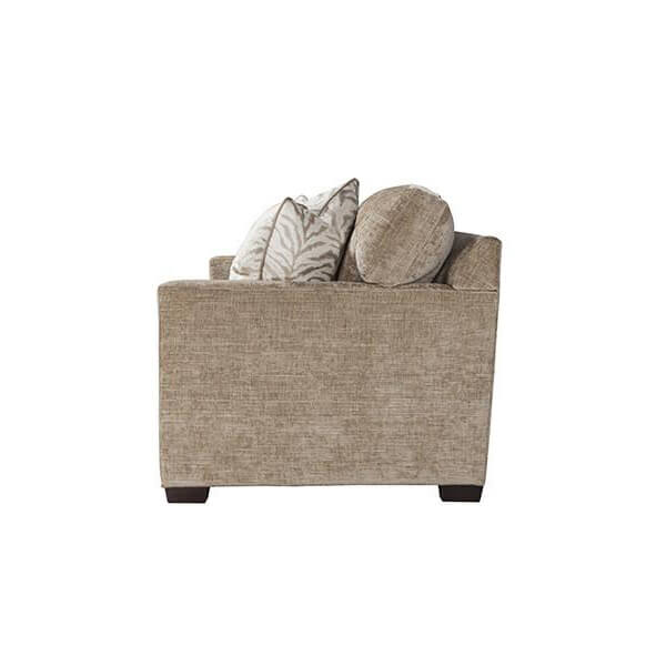 Brown modern Bella sleeper sofa side view.