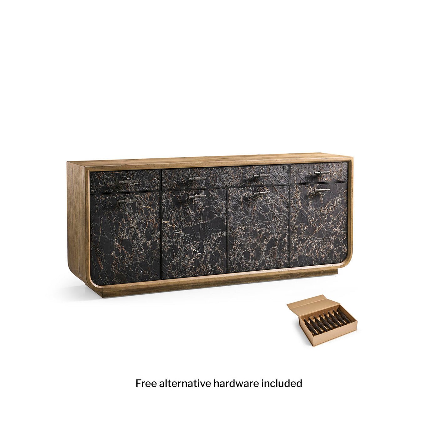 Sideboard with alternative hardware included.