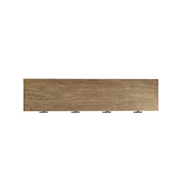 Top view of sideboard's wooden surface.