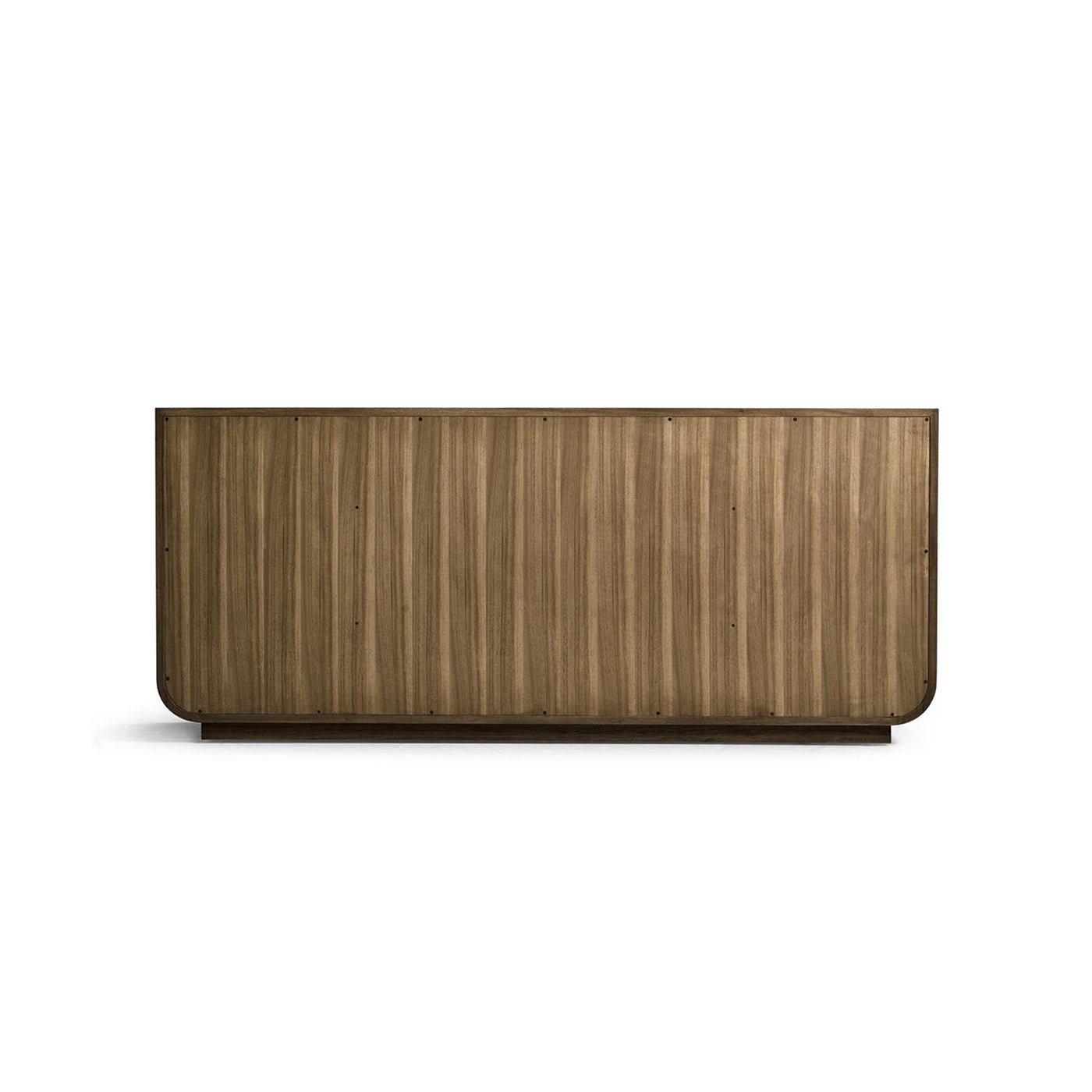 Back view of sideboard showing wood paneling.