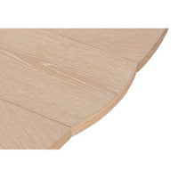 Close-up of bleached oak wood grain on jupe table.