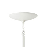 Modern Bowl Chandelier, close-up of ceiling mount and chain.