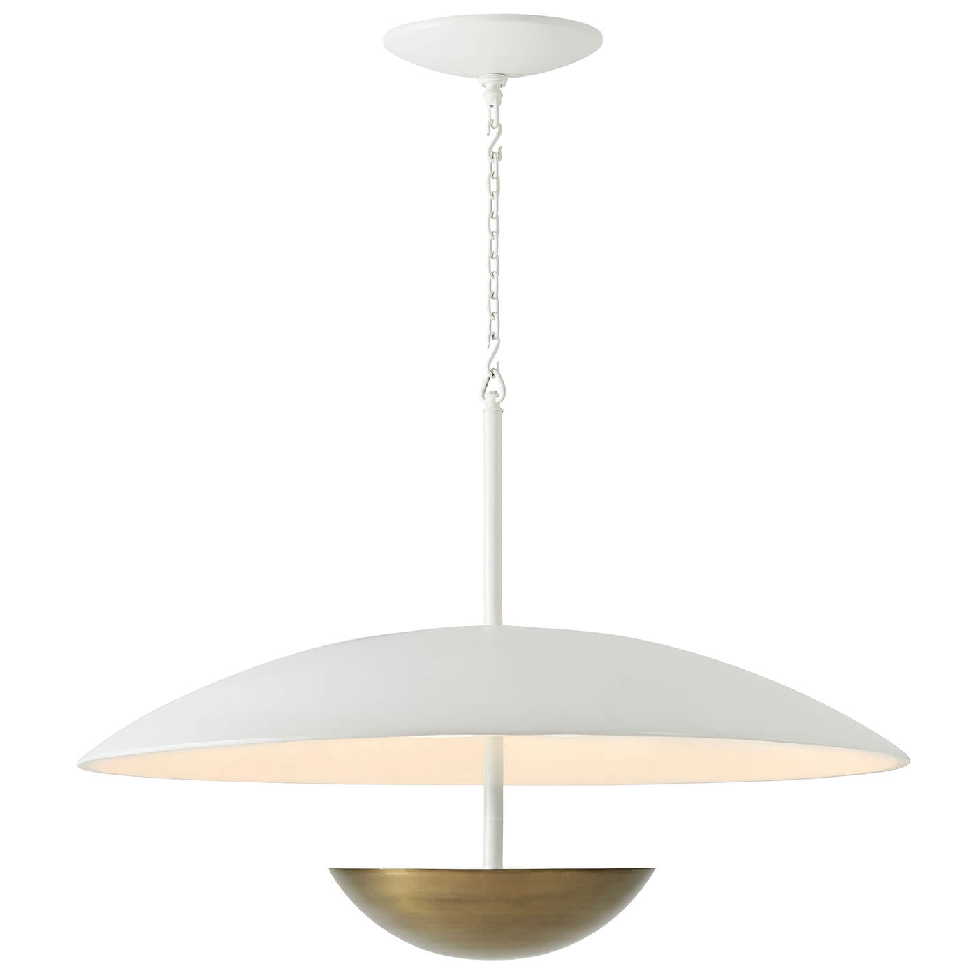 Modern Bowl Chandelier, angled view with distinctive shape.