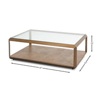 Dimensions of modern coffee table with glass top.