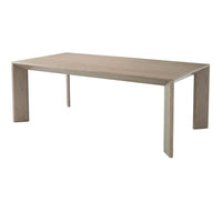 Modern cerused oak dining table, angled view.