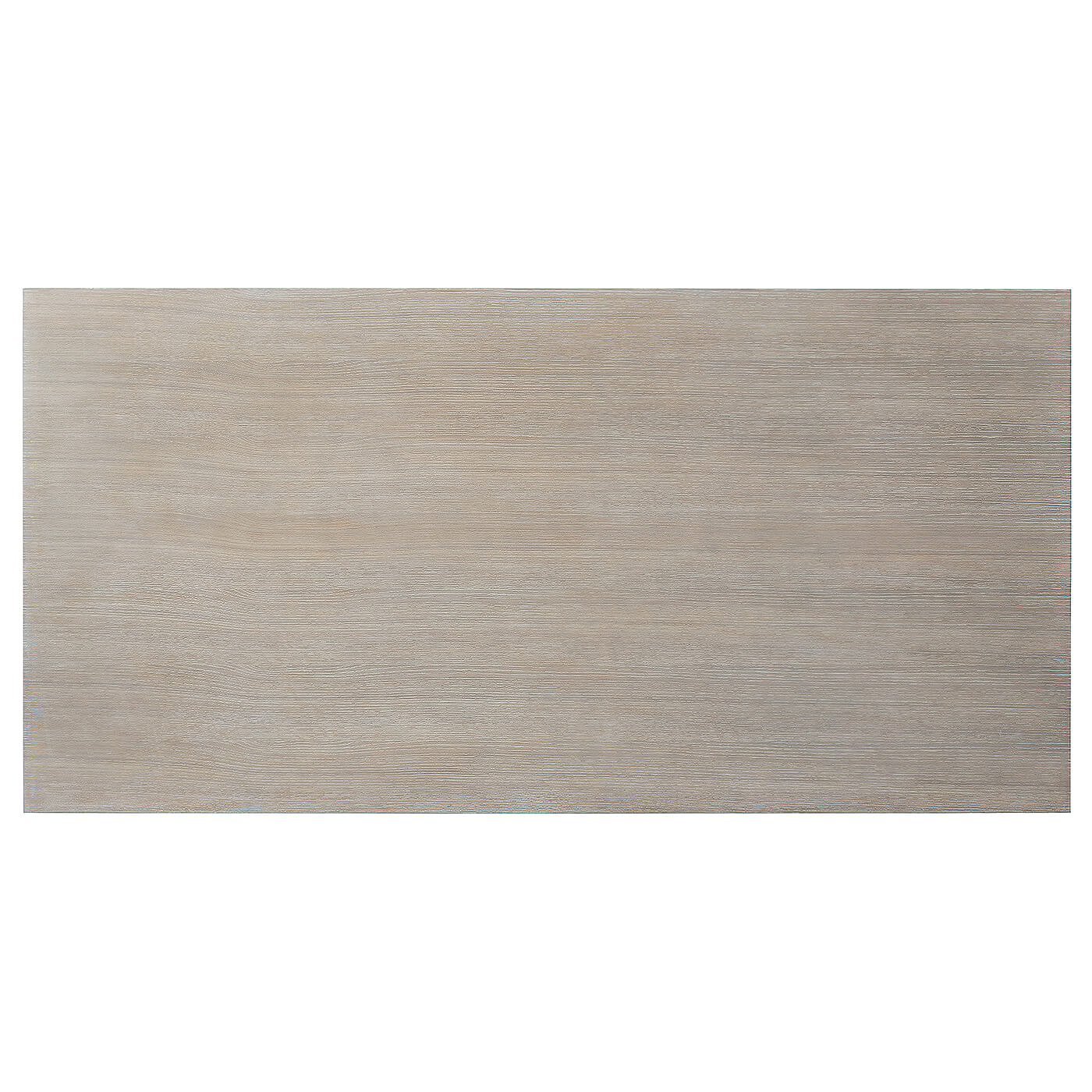 Modern cerused oak dining table, top view.