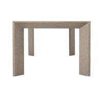 Modern cerused oak dining table, side perspective.